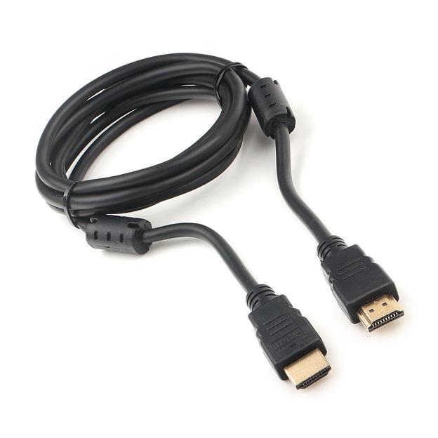 Кабель HDMI Cablexpert 19M/19M, v2.0, медь, позол.котакты, экран, 2 фер.кольца, 1.8м, черный, пакет (CCF2-HDMI4-6) фото 1