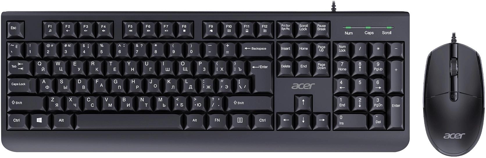 Клавиатура + мышь Acer OCC400 клав:черный мышь:черный USB (ZL.ACCCC.015) фото 1