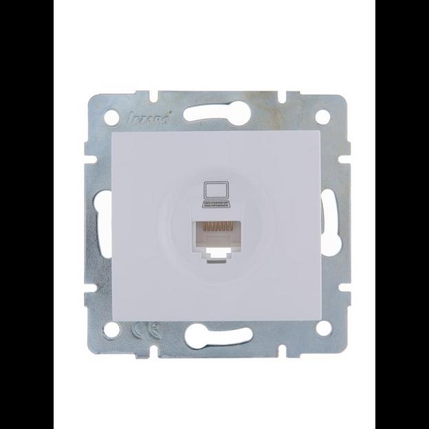 Розетка компьютерная 1-м СП Karina RJ45 механизм бел. LEZARD 707-0288-139 фото 3