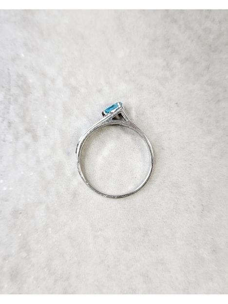 Ассиметричное серебряное кольцо с голубым фианитом 925 фото 2