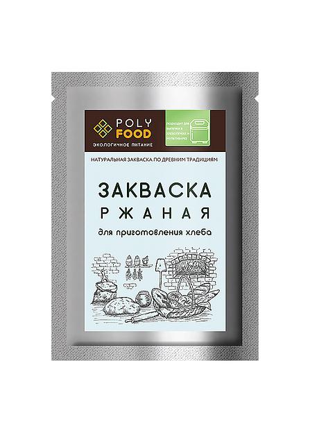Закваска POLYFOOD Ржаная для выпечки бездрожжевого хлеба 35 г, опт фото 1