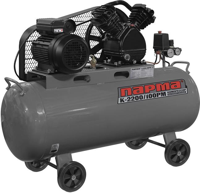 Компрессор поршневой Парма K-2200/100РМ масляный 336л/мин 50л 2200Вт серый/черный фото 1