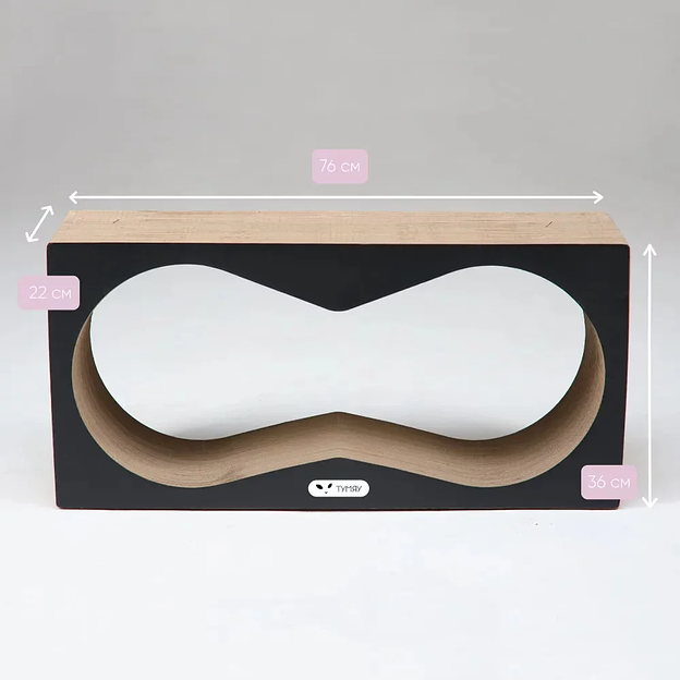 Когтеточка Тумяу «Аквариум» с картонным ободком, Original, черный, опт фото 1