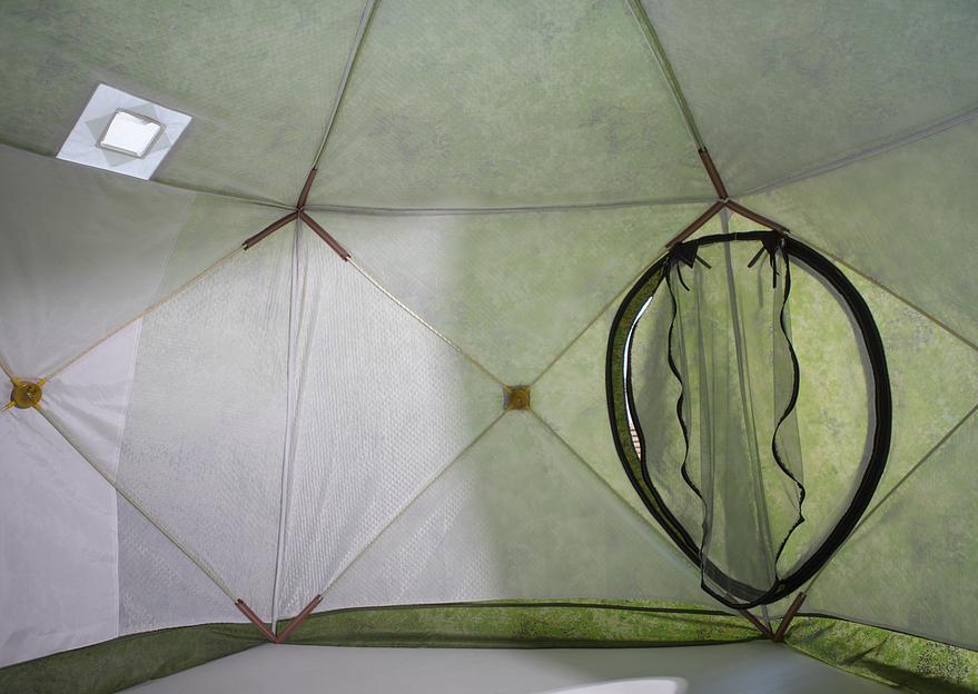 Палатка СТЭК Чум 2 КМФ, выход под трубу, 380*200 см. фото 7