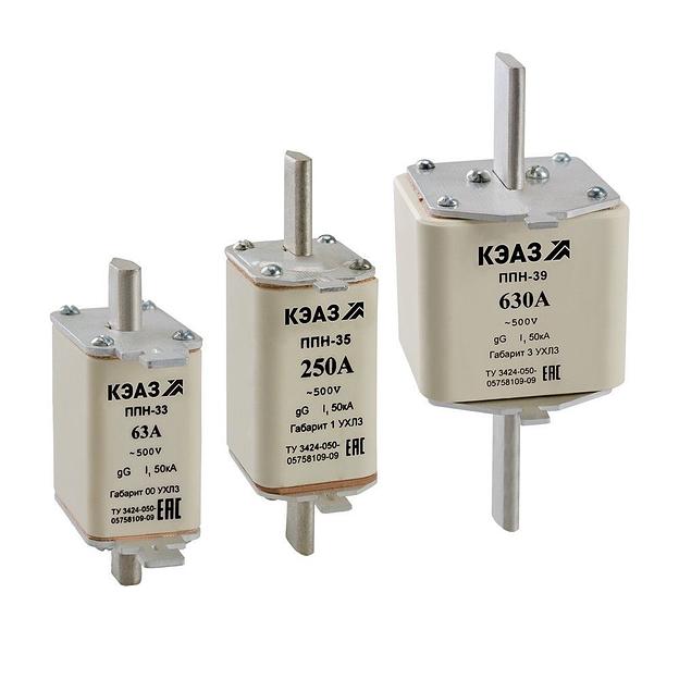 Вставка плавкая ППН-39-X0-3-100А-УХЛ3-КЭАЗ (244925) фото 1