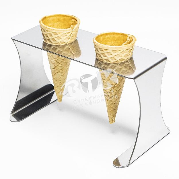 Подставка для рожков 2 ячейки нержавеющая сталь фото 3