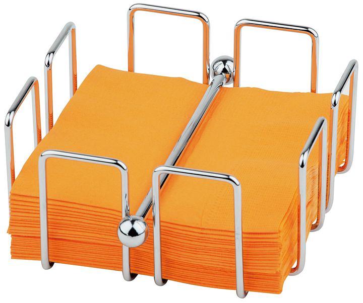 Салфетница 13,5*13,5*6,5 см. горизонтальная нерж. (салфетки 24*24 см) с держат. APS /1/ фото 1