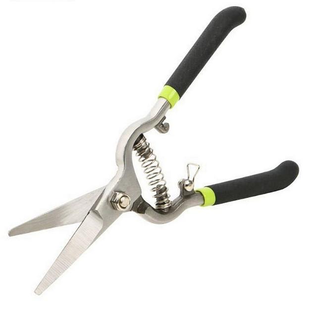 Ножницы садовые Deli DL580123 цельнометаллические, 200мм, макс. диаметр резки 12мм, сталь 55С, возвратная пружина, противоскользящие рукоятки фото 1
