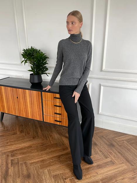 Мериносовая водолазка серый меланж ОПТ фото 1