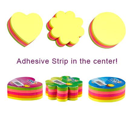 Блок самоклеящийся бумажный Stick`n 21358 67x67мм 250лист. 70г/м2 неон 5цв.в упак. вырубной "круг" фото 3