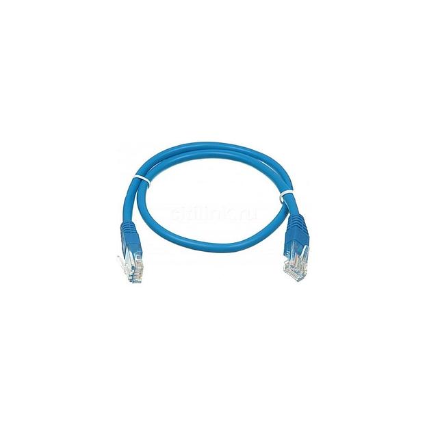 Патч-корд литой (molded), кат.5E, 0.5м, многожильный, синий фото 1