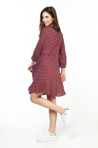 Платье штапель  5917/14/Бордовый, белый  фото 3