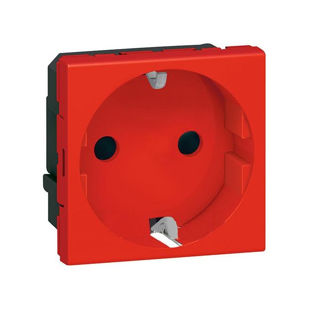 Розетка электрическая Legrand Mosaic 2к+З красная 077218 фото 1