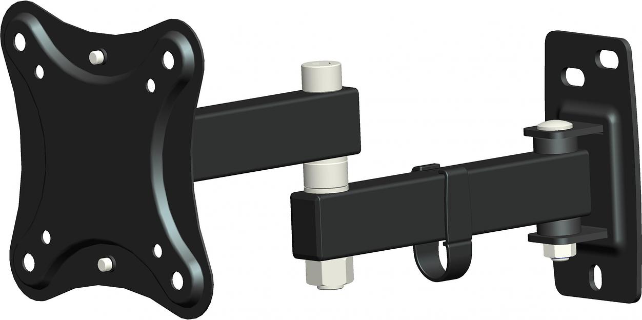 Кронштейн для телевизора Hama R1 118152 черный 10"-27" макс.15кг настенный поворот фото 1