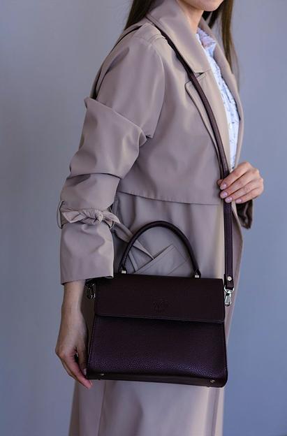 Женская стильная сумка тёмно-бордовая опт фото 6