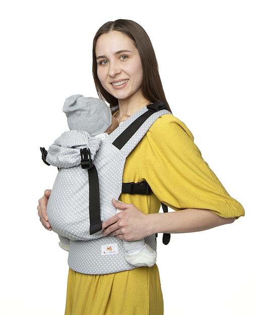 Слинг-рюкзак «Горох на сером» опт фото 1