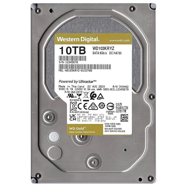 Жесткий диск Western Digital Gold WD103KRYZ 10ТБ 3,5" 7200RPM 512MB (SATA III) фото 3