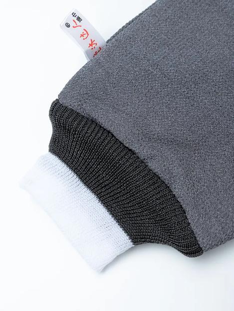 Мочалка для пилинга, скраб-рукавица, варежка скрабер чёрно-серый опт фото 4