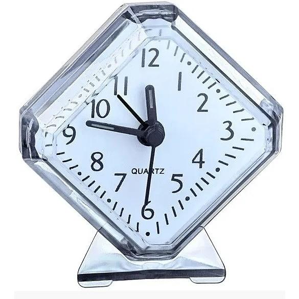 Perfeo Quartz часы-будильник "PF-TC-002", ромб. 7,5*8,5 см, белые фото 1