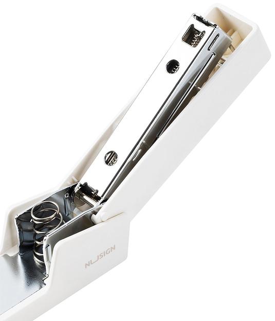 Степлер Deli ENS084 Nusign 24/6 26/6 (20листов) белый 100скоб коробка фото 3