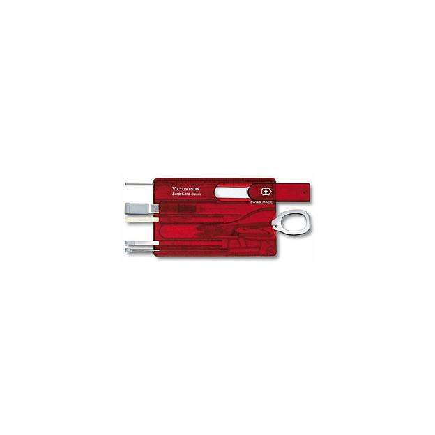 Швейцарская карта Victorinox SwissCard Classic, красный полупрозрачный, коробка подарочная [0.7100.t] фото 1