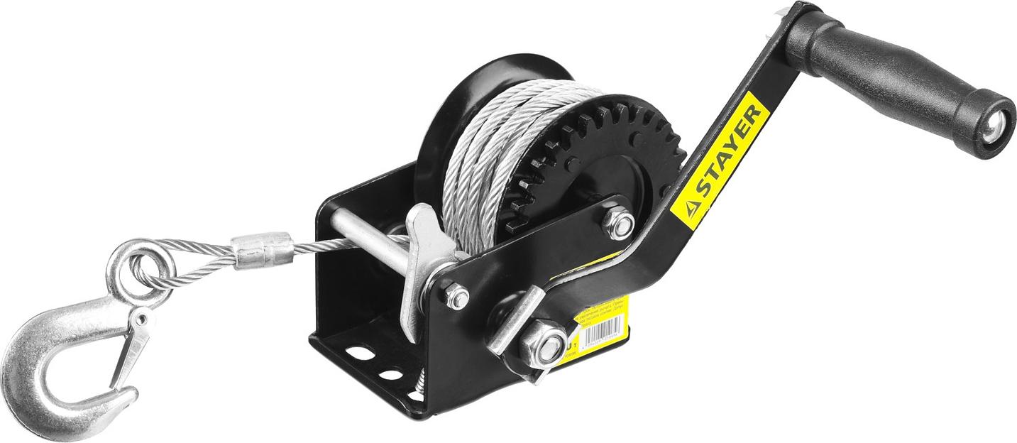 STAYER MAXPull, 0.5 т, 8 м, ручная барабанная тросовая лебедка (43112-0.5) фото 1