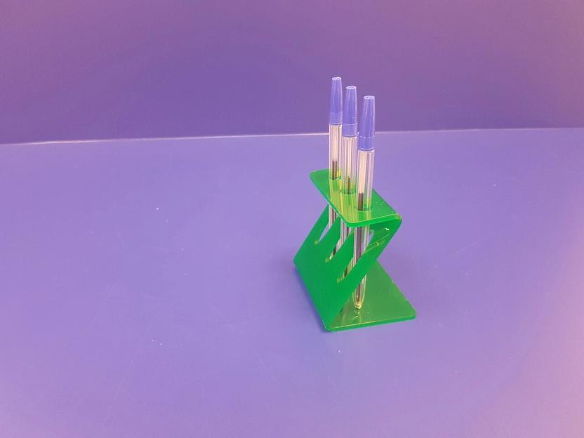Подставка для ручек карандашей кистей 3 секции ( Z-образные, цвет зеленый) фото 2