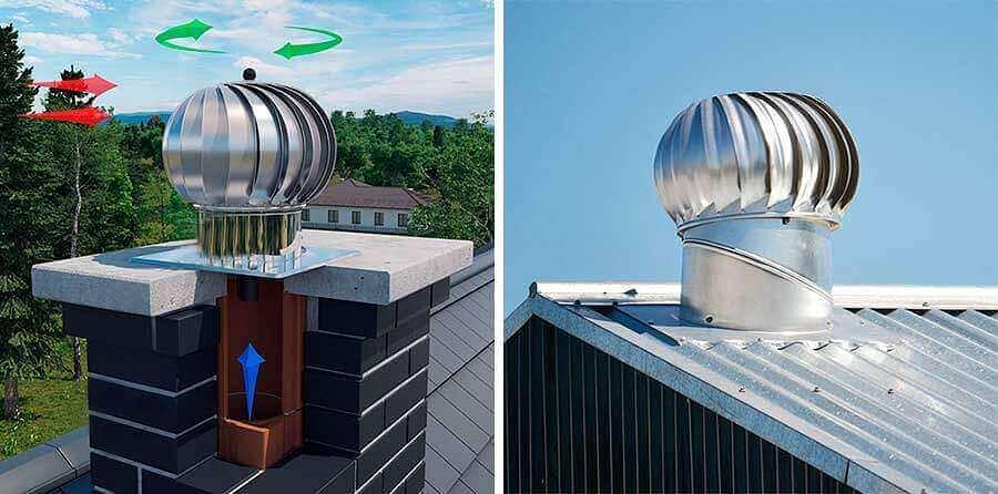 Турбодефлектор крышный шаровидный из оцинкованной стали диаметром 100-1000 мм фото 4