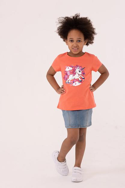 Футболка для девочек «Единорог» Золотой ключик розовая, опт фото 1