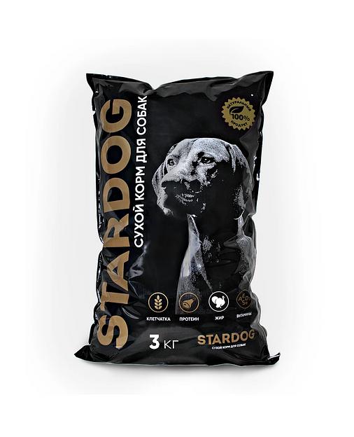 Пoлнopациoнный cухoй корм для собaк сpeдних и кpупныx поpoд говядина, индейка STARDOG 3 кг фото 1