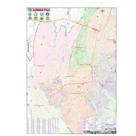 Карта г. Алматы, ламин., рус.яз., 140х100см фото 1