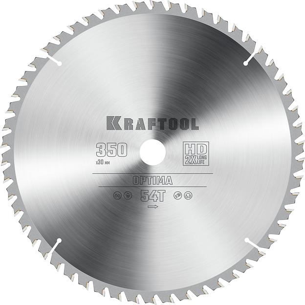 KRAFTOOL Optima, 350 х 30 мм, 54Т, пильный диск по дереву (36951-350-30) фото 1