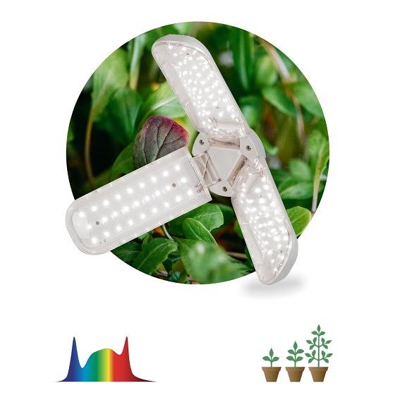 Эра Б0057285 Фитолампа для растений светодиодная FITO-24W-Ra90-E27-FOLD 3-х лепестковая полного спектра 24 Вт Е27 фото 1