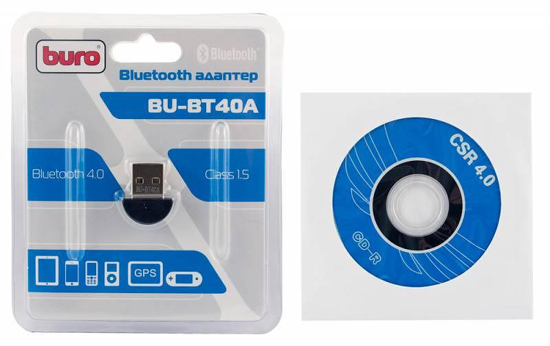 Адаптер USB Buro BU-BT40A Bluetooth 4.0+EDR class 1.5 20м черный фото 3