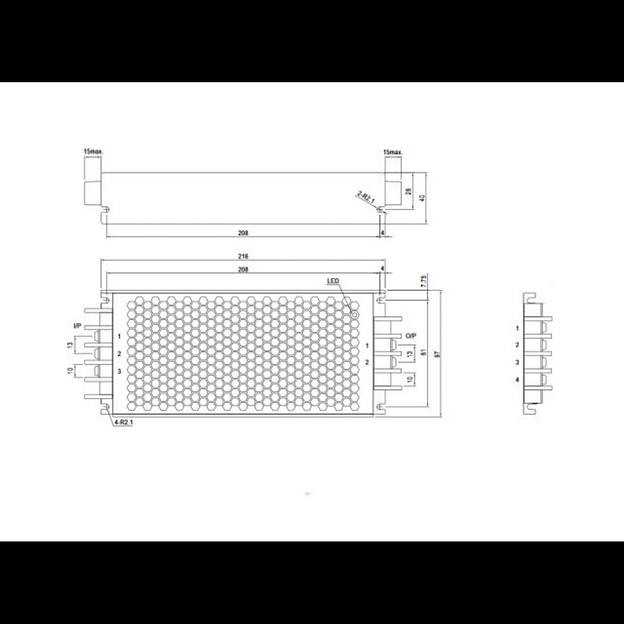 Преобразователь: DC/DC; 300Вт; Uвх:33.6...62.4В; Uвых: 24ВDC; Iвых: 12.5А, Mean Well фото 2