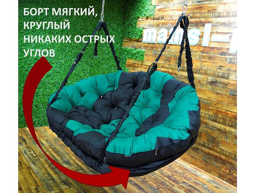 Подвесной диван «Комфорт» черный и изумрудный фото 5