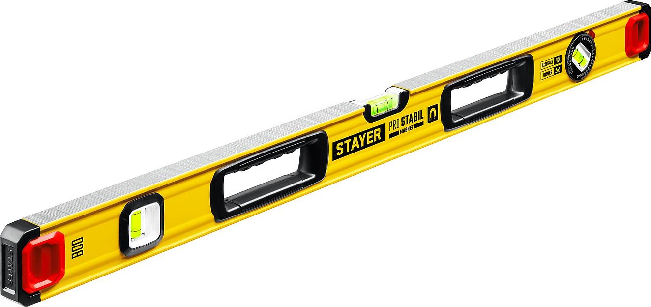 STAYER PRO STABIL, 800 мм, усиленный профиль, магнитный уровень с поворотным глазком, Professional (3480-080) фото 1