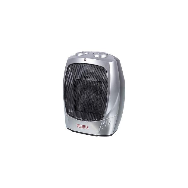 Тепловентилятор керамический Ресанта ТВК-1, 1800Вт, с термостатом, 2 режима, серебристый, черный [67/2/3] фото 1