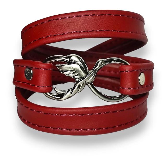 Браслет «Бесконечность» цвета красное вино ОПТ фото 1