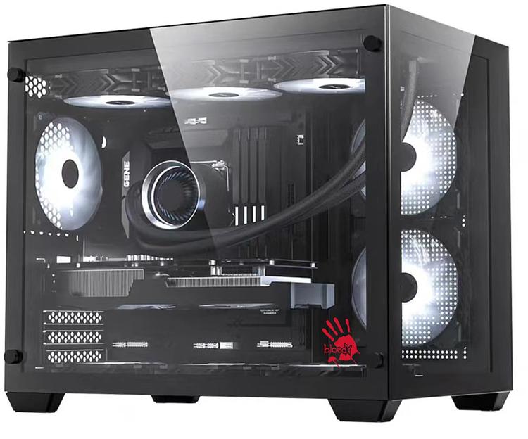 Корпус Bloody BD-CC108 черный без БП mATX 9x120mm 2xUSB3.0 audio bott PSU фото 1