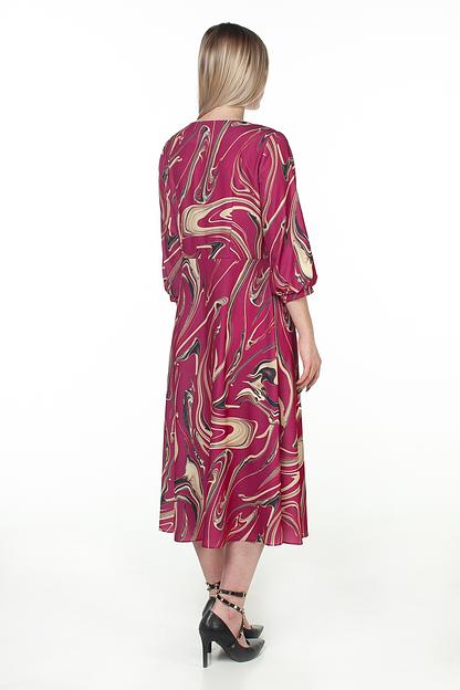Платье женское  5993/03/Малиновый, бежевый  фото 6