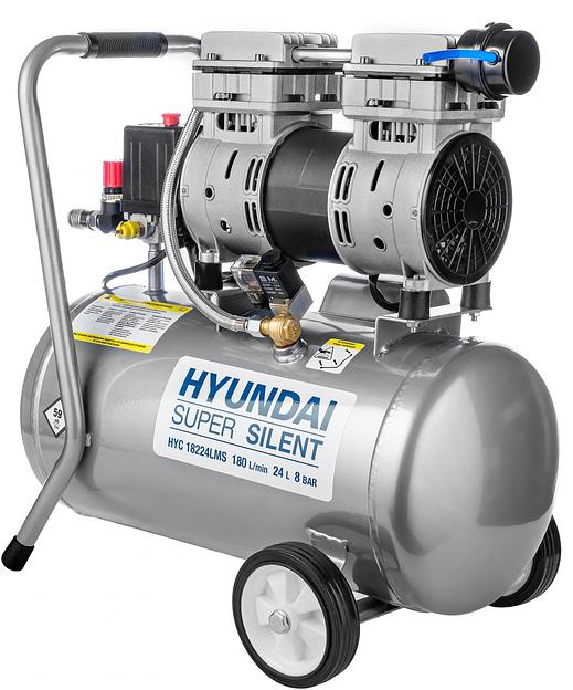 Компрессор поршневой Hyundai HYC 18224LMS безмасляный 180л/мин 24л 1000Вт серебристый фото 5