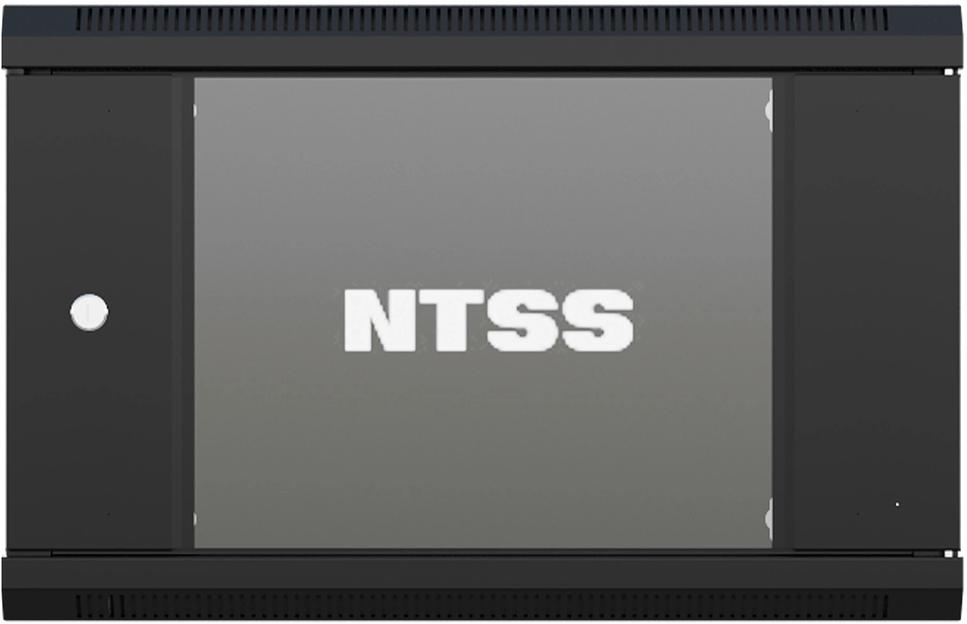 Шкаф коммутационный NTSS (NTSS-W9U6060GS-BL) настенный 9U 570x600мм пер.дв.стекл 60кг черный 22кг фото 2