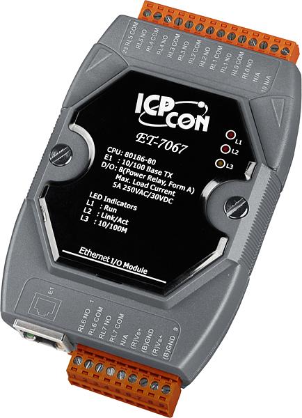 Ethernet-модуль с 8 каналами силового реле фото 1