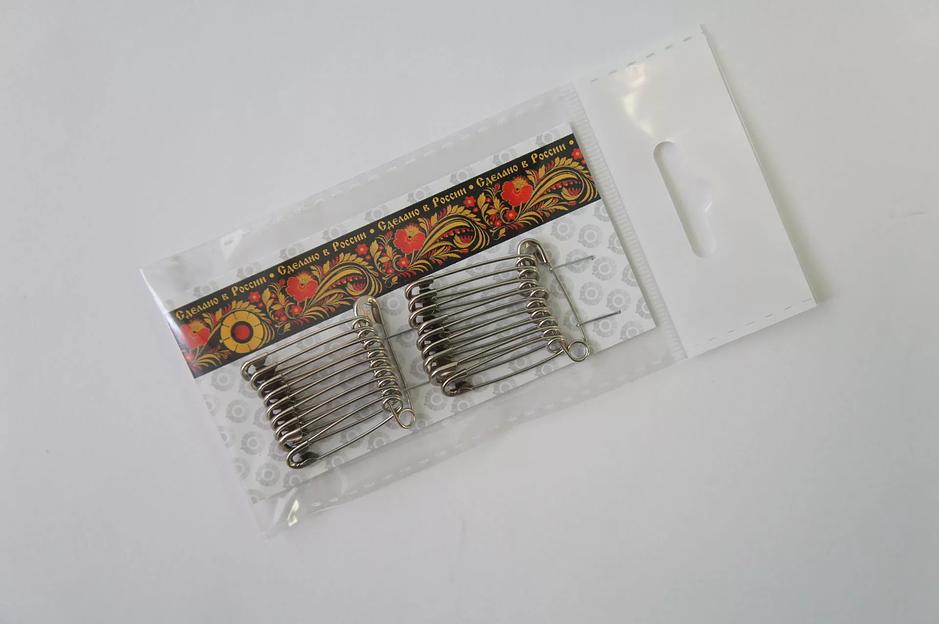 Булавка безопасная 1-28 мм (20 шт) ОПТ фото 1