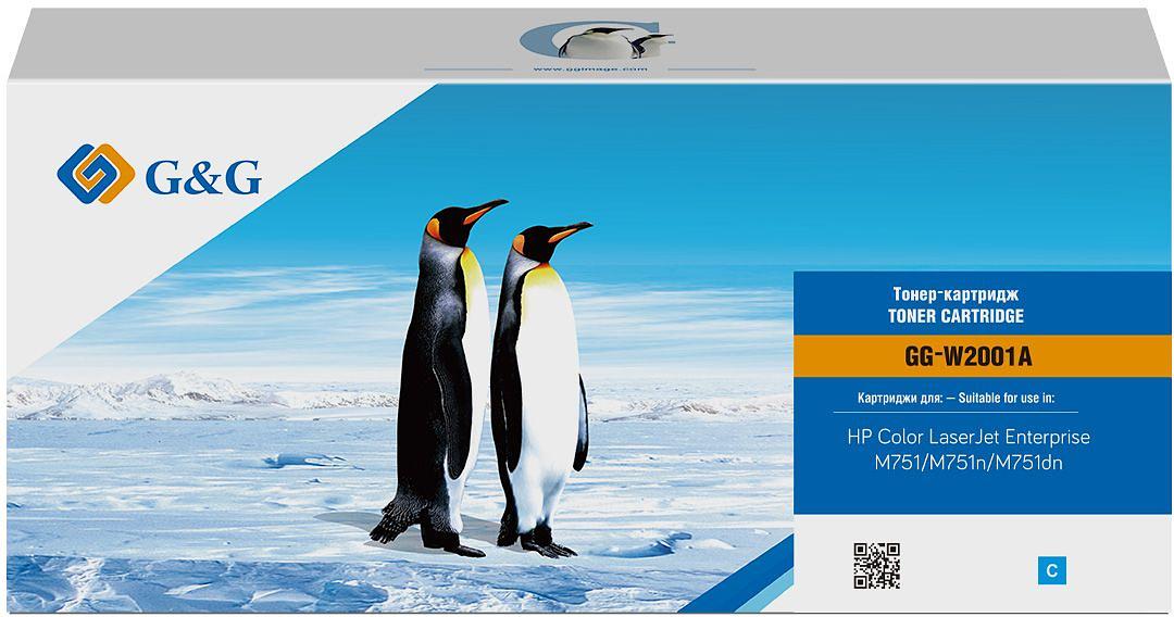 Картридж лазерный G&G GG-W2001A голубой (6000стр.) для HP Color LaserJet Enterprise M751dn фото 1