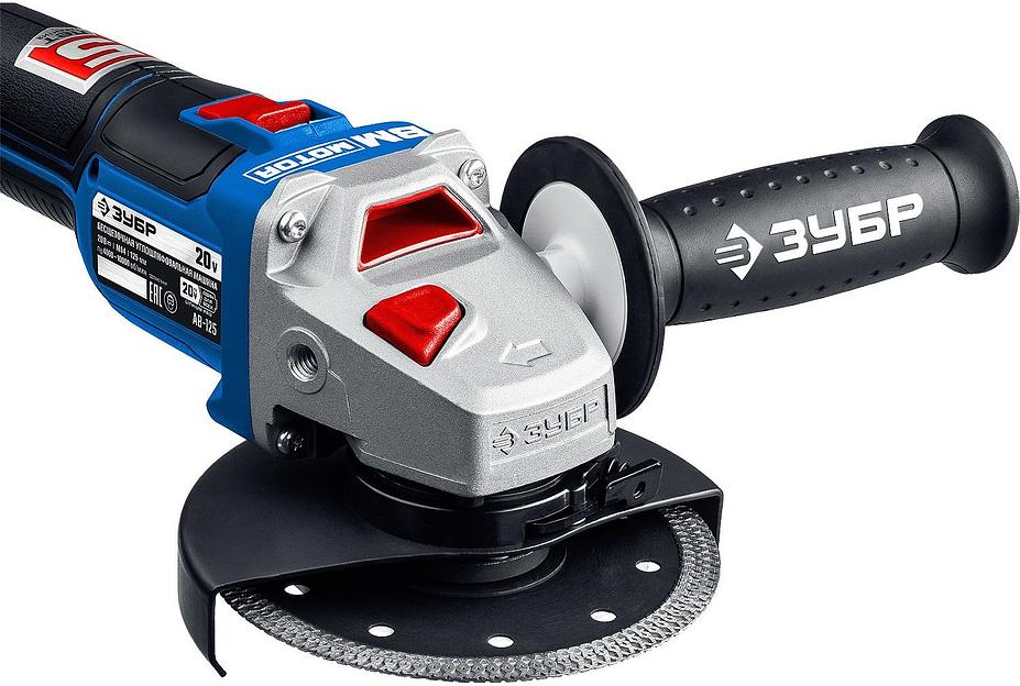 Углошлифовальная машина Зубр AB-125 10000об/мин рез.шпин.:M14 d=125мм без АКБ фото 5