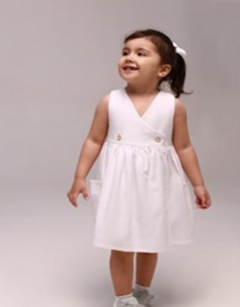 Сарафан на запах изо льна белый ОПТ фото 3