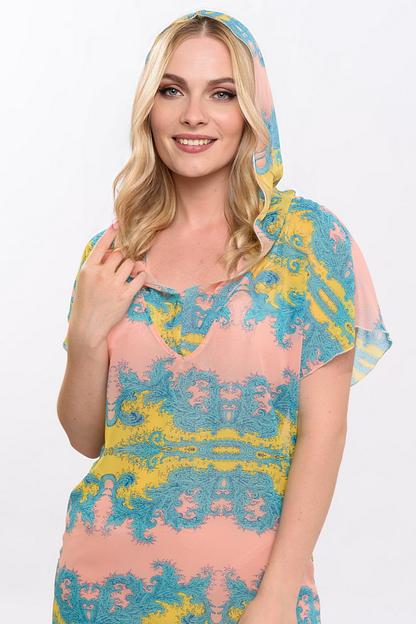 Туника  4009/03/Бирюзовый, желтый  фото 3