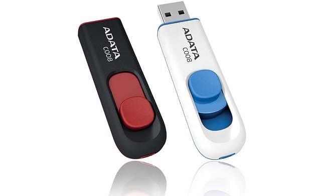 Флеш накопитель 64GB A-DATA Classic C008, USB 2.0, белый фото 1